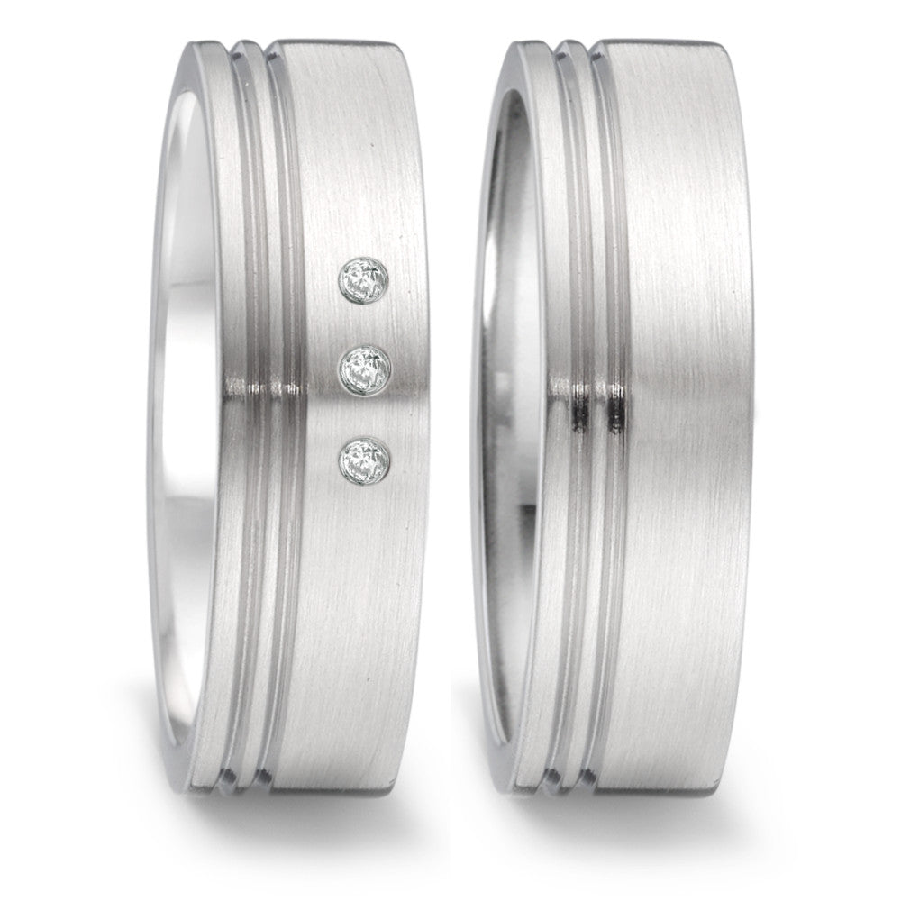 Partnerring TAMOR Design aus Edelstahl, Made in Germany
