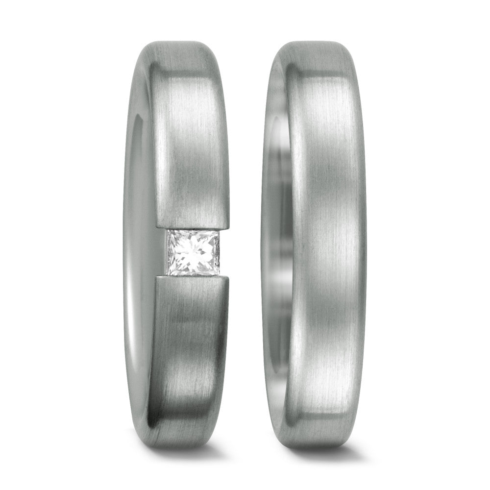 Fingerring 950 Platin Diamant 0.12 ct, tw-vvsi, Made in Germany