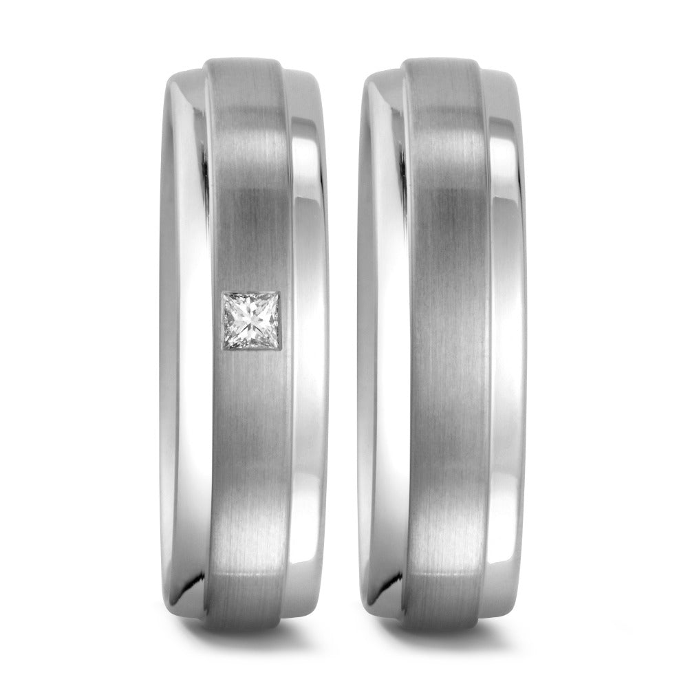Fingerring 950 Palladium Diamant 0.06 ct, 6 Steine, tw-si, Made in Germany