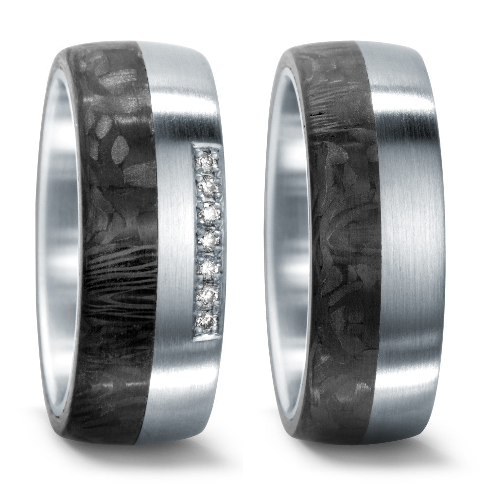 Fingerring Edelstahl, Carbon, Made in Germany