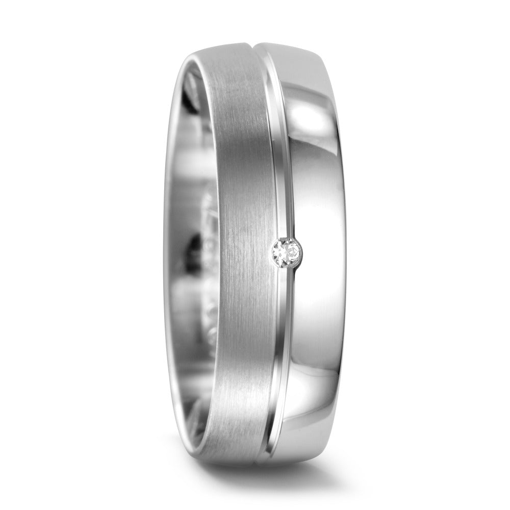 Fingerring 950 Palladium Diamant 0.01 ct, w-si, Made in Germany