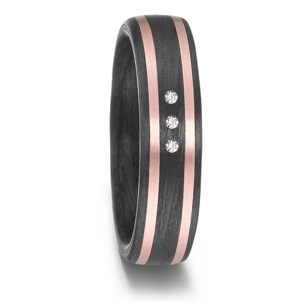 Fingerring 585/14 K Rosegold, Carbon, Made in Germany