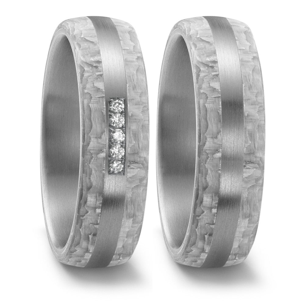 Fingerring Edelstahl, Carbon, Made in Germany