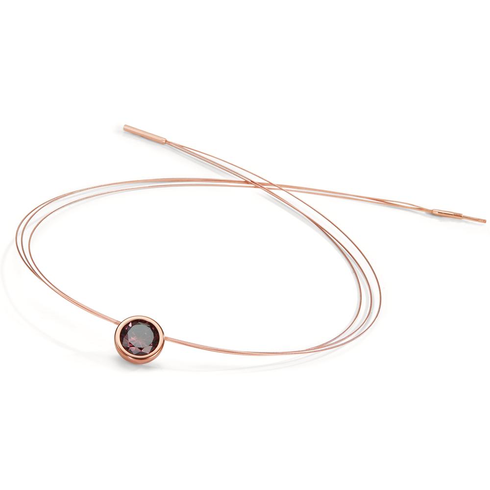 Seilcollier Aurely Rosé aus Edelstahl 3-reihig mit Clipverschluss, 42cm
