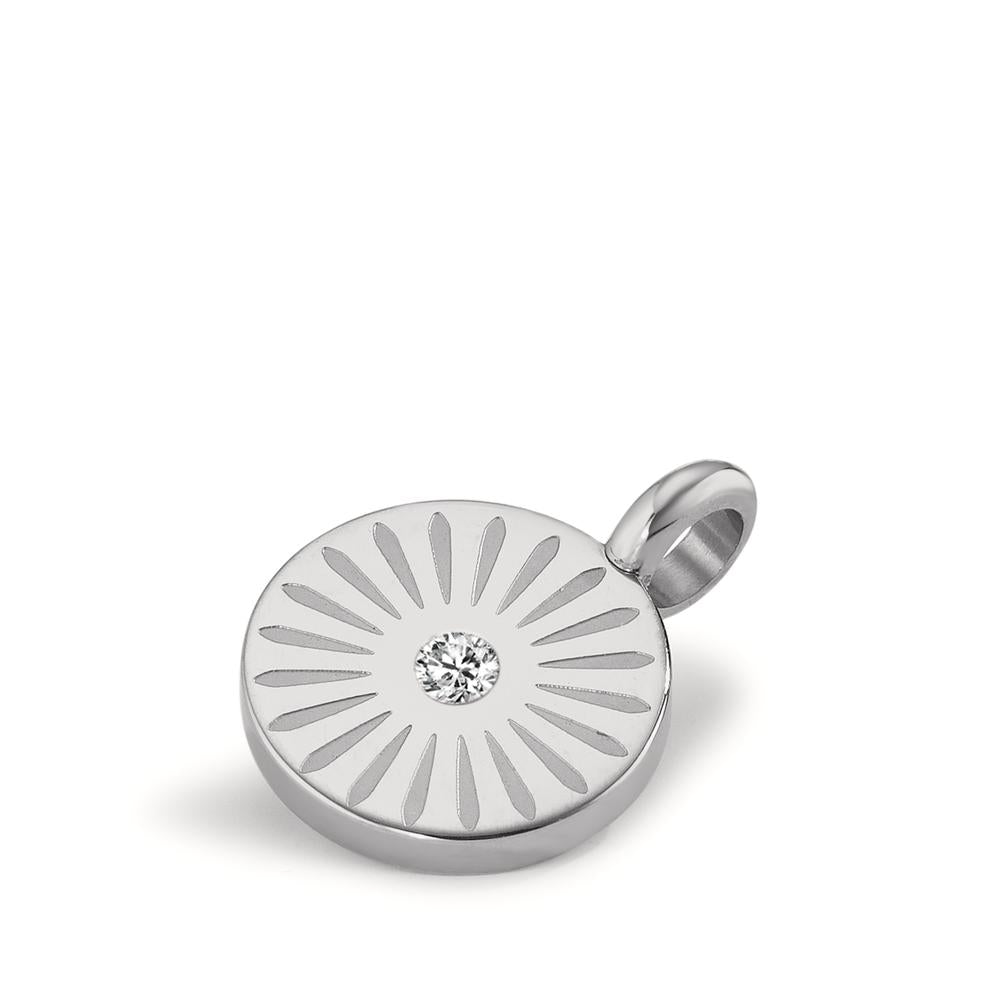 Charm-Anhänger Blüte Edelstahl glänzend Ø11 mm, Made in Germany