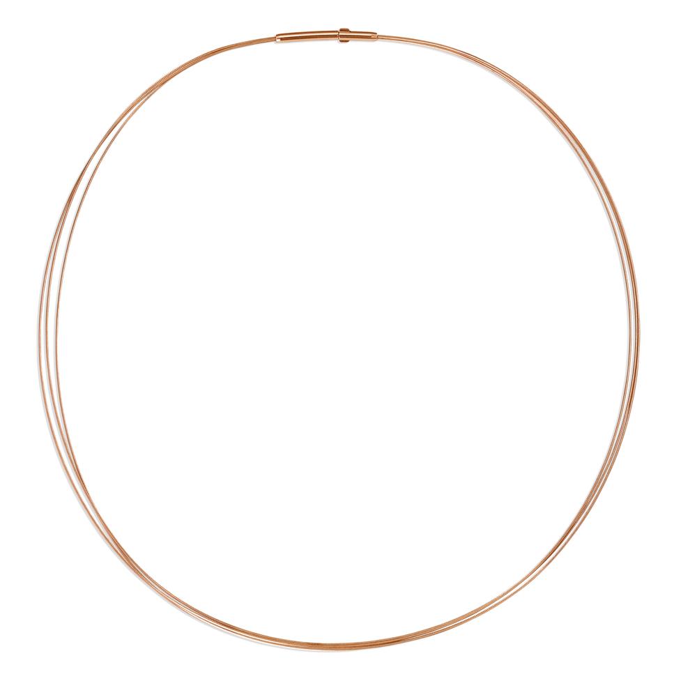 Seilcollier Aurely Rosé aus Edelstahl 3-reihig mit Clipverschluss, 42cm