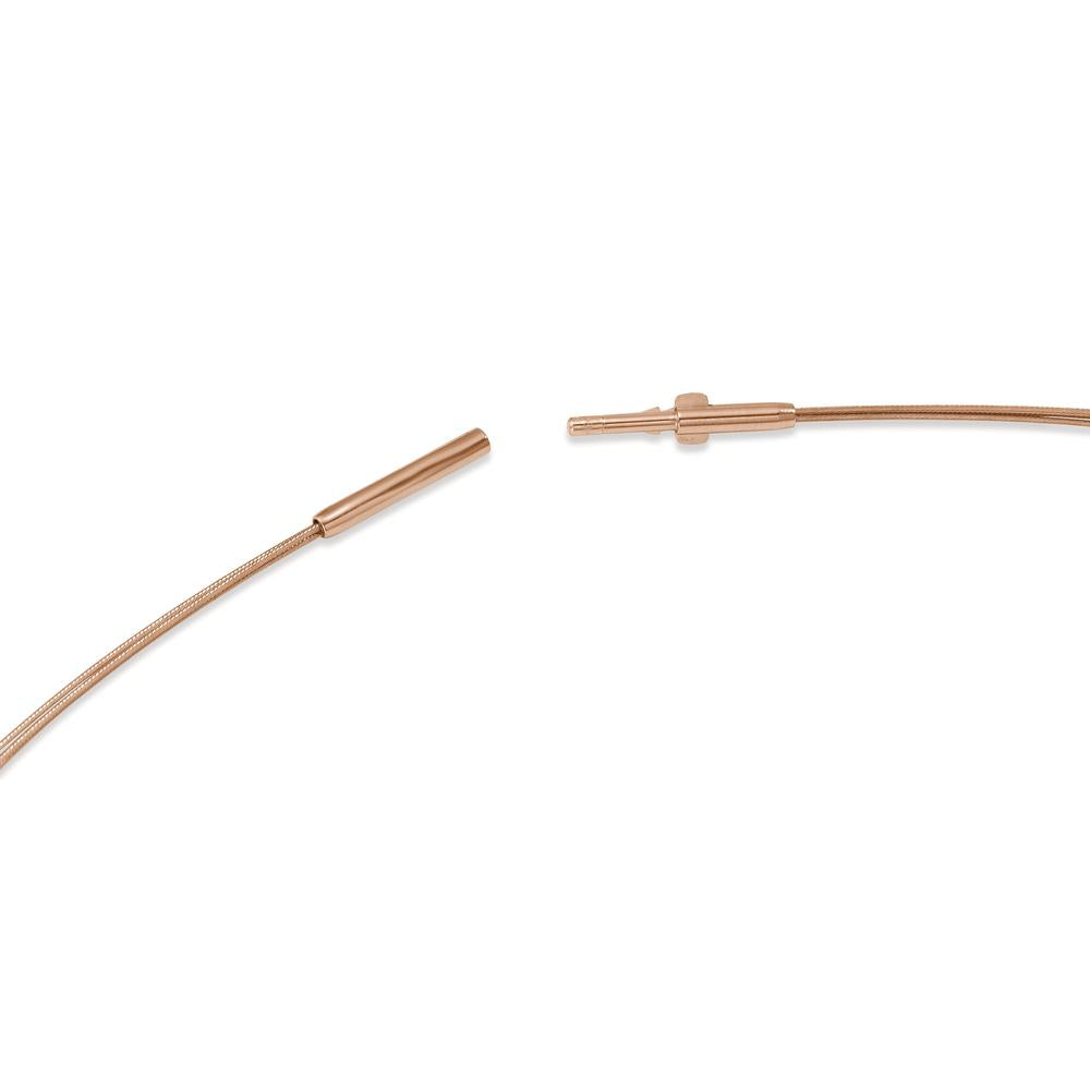 Seilcollier Aurely Rosé aus Edelstahl 3-reihig mit Clipverschluss, 42cm