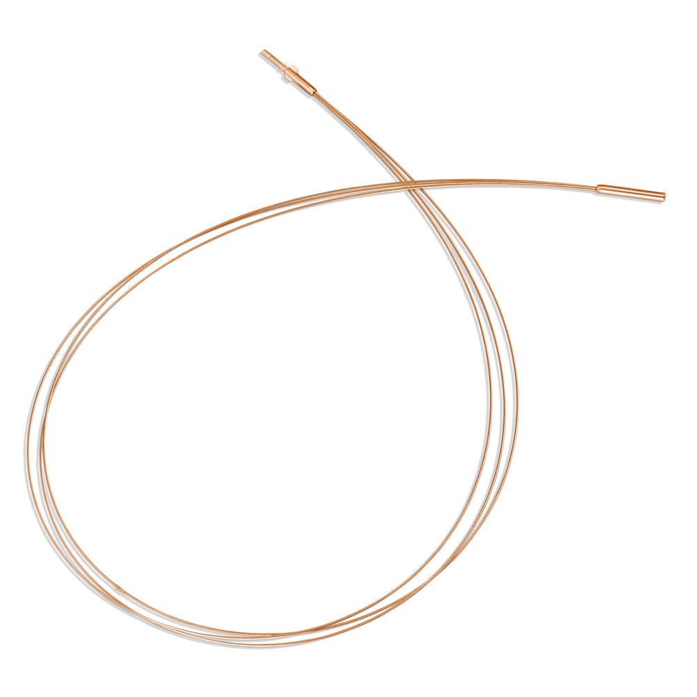 Seilcollier Aurely Rosé aus Edelstahl 3-reihig mit Clipverschluss, 42cm