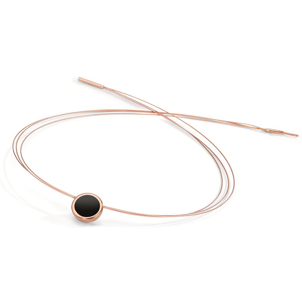Seilcollier Aurely Rosé aus Edelstahl 3-reihig mit Clipverschluss, 42cm