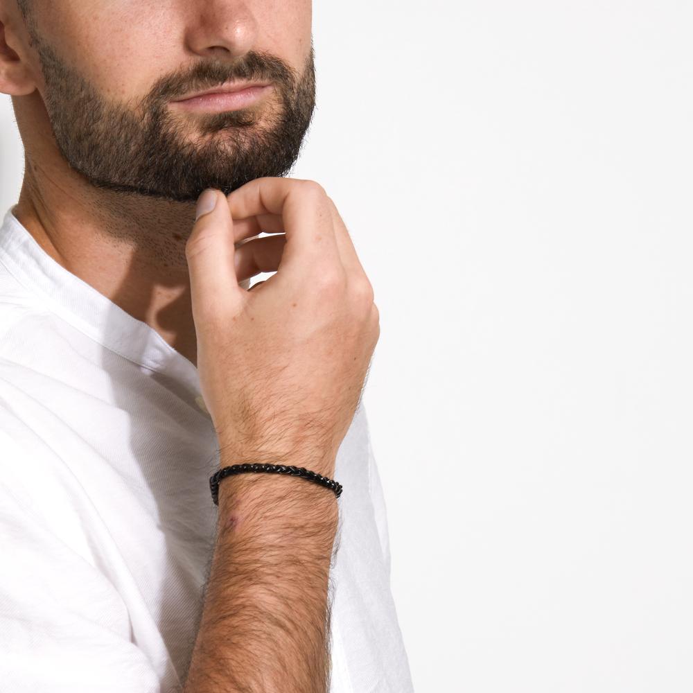 Armband Trill Ultra Black aus Edelstahl 21 cm Ø 4,5 mm