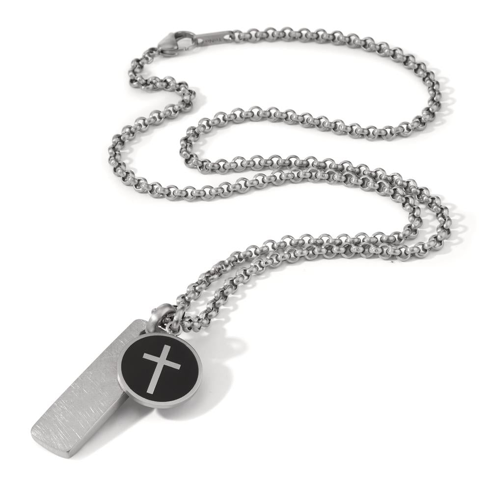 Signature Kette Kreuz Edelstahl emailliert 60 cm