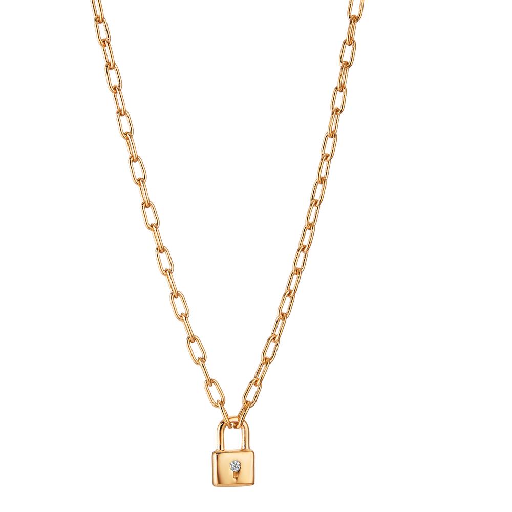 Collier Bronze Zirkonia vergoldet Schloss 40-45 cm verstellbar
