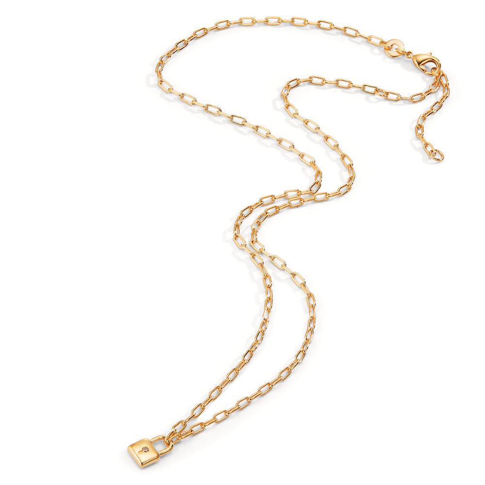 Collier Bronze Zirkonia vergoldet Schloss 40-45 cm verstellbar