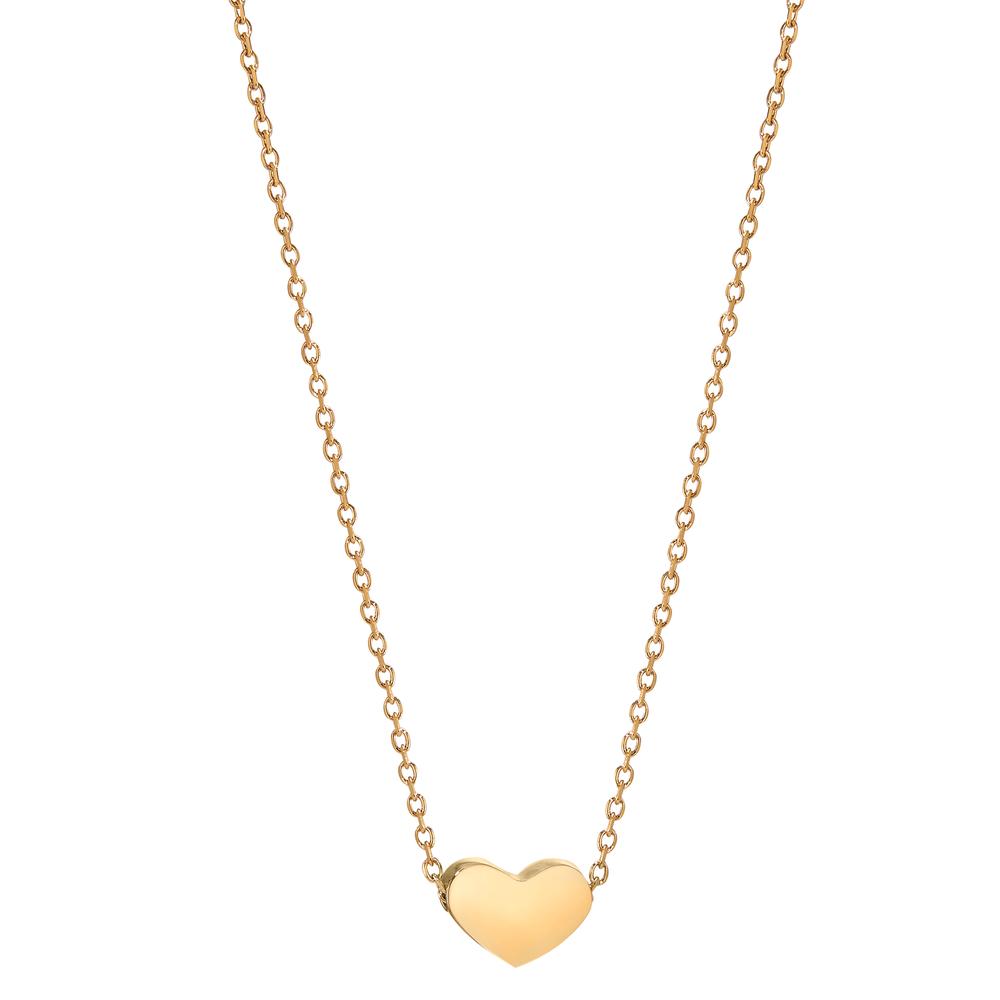 Collier Edelstahl gelb IP beschichtet Herz 40-45 cm verstellbar