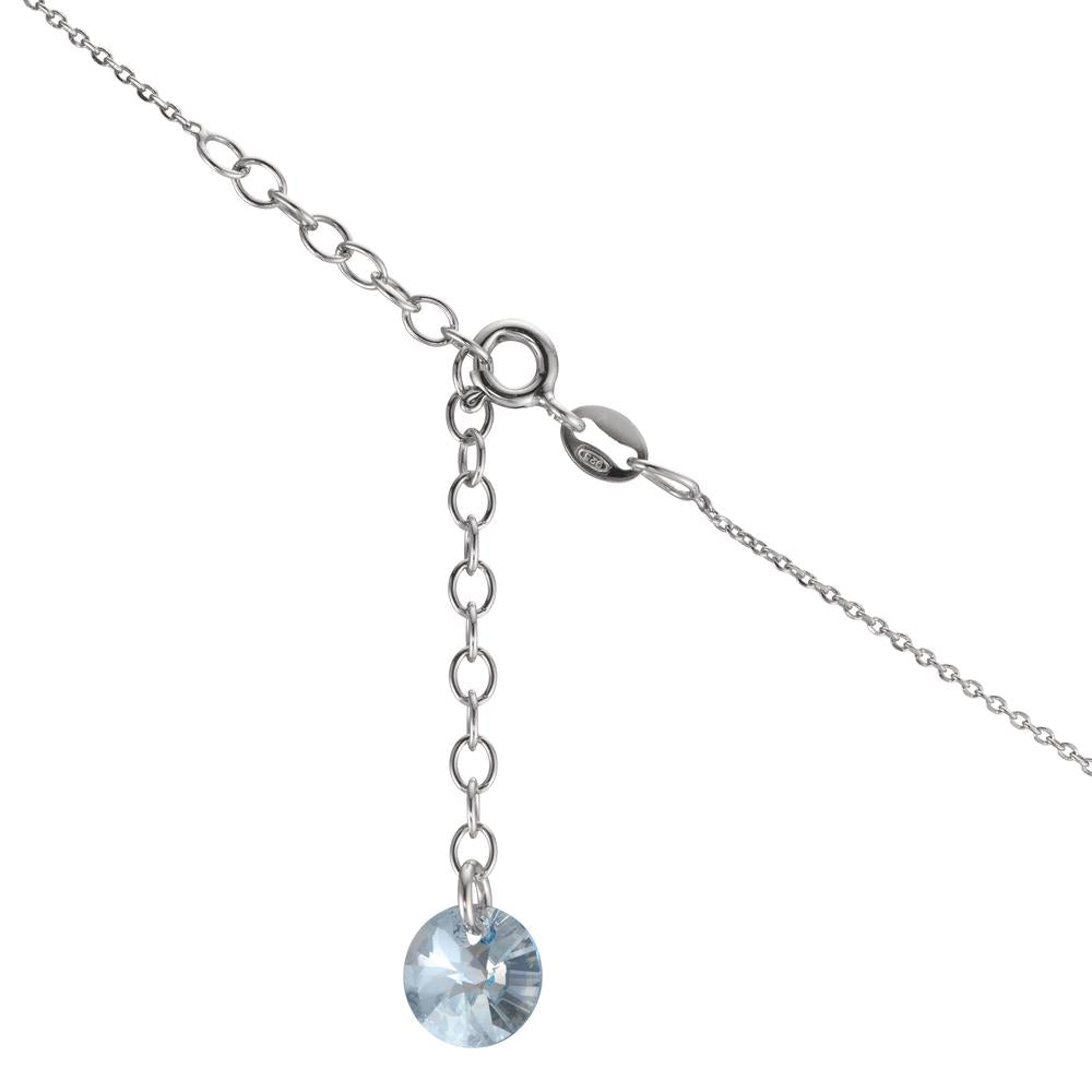 Collier Silber Zirkonia aqua rhodiniert 42-47 cm verstellbar