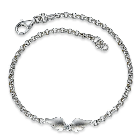 Anker-Armband Silber Zirkonia Engelsflügel 18.5 cm Ø2.2 mm