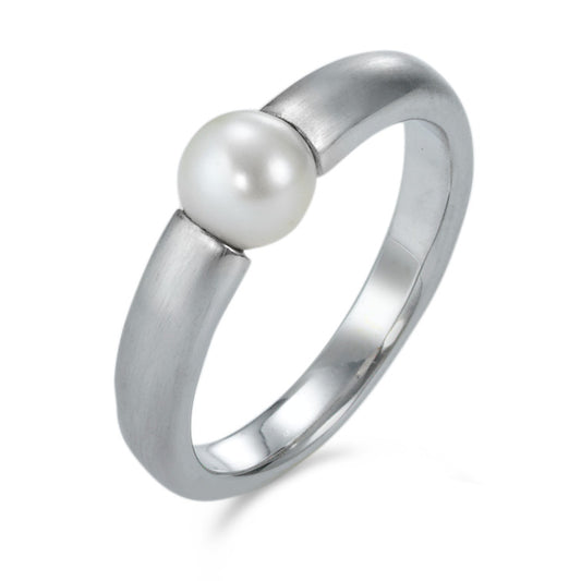 Fingerring 750/18 K Weissgold Süsswasserzuchtperle, Made in Germany