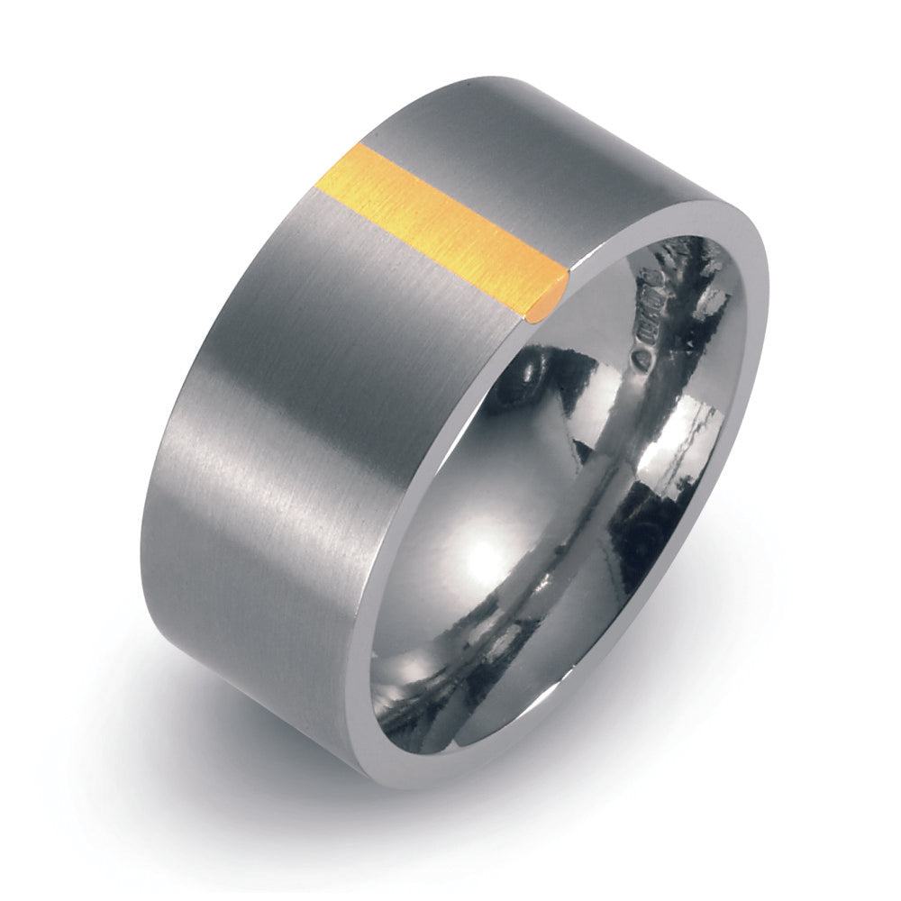 Fingerring Titan, 750/18 K Gelbgold, Made in Germany
