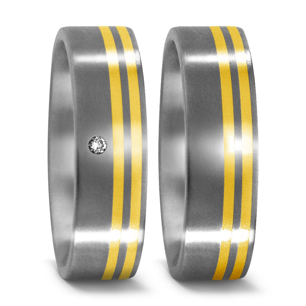 Fingerring Titan, 750/18 K Gelbgold, Made in Germany