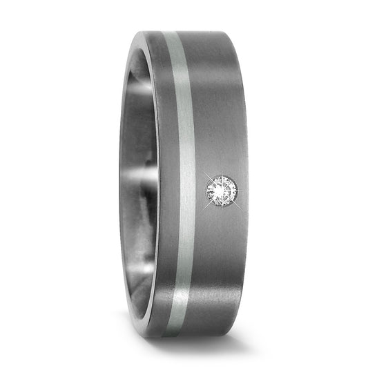 Fingerring Titan, 950 Platin Diamant 0.03 ct, w-si, Made in Germany