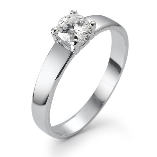 Fingerring 750/18 K Weissgold Moissanite, Made in Germany