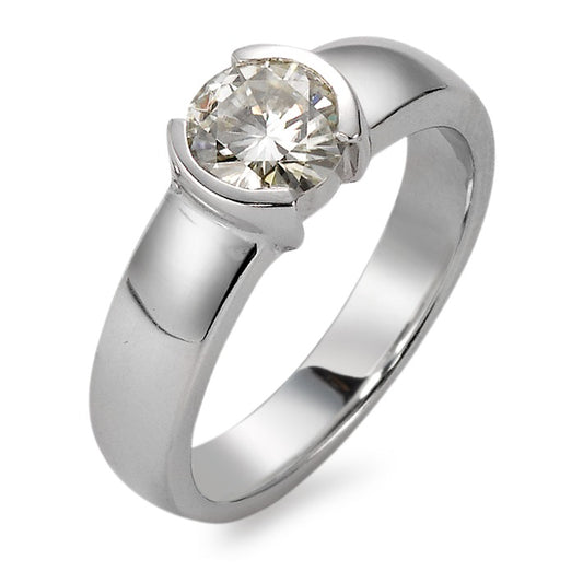 Fingerring 750/18 K Weissgold Moissanite, Made in Germany