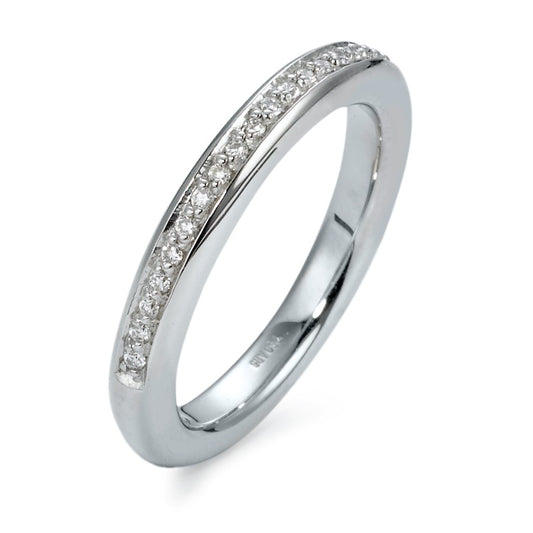 Memory Ring 750/18 K Weissgold Diamant 0.18 ct, 29 Steine, w-si, Made in Germany