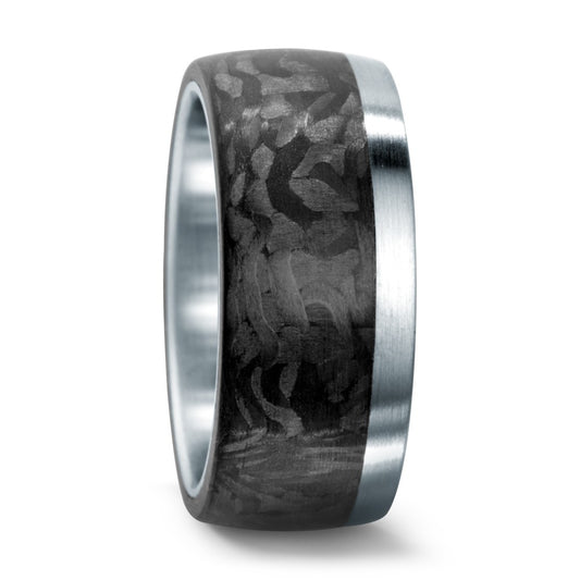 Fingerring Edelstahl, Carbon, Made in Germany