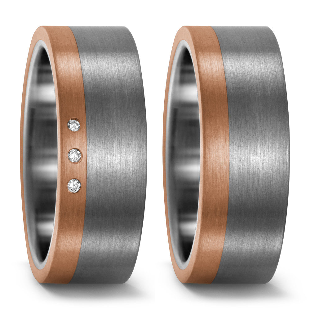 Fingerring Titan, 750/18 K Rotgold, Made in Germany