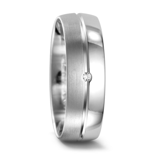 Fingerring 950 Palladium Diamant 0.01 ct, w-si, Made in Germany