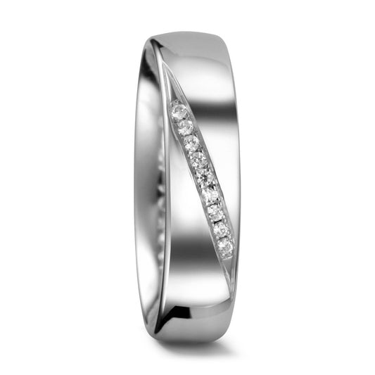 Fingerring 950 Palladium Diamant 0.045 ct, 9 Steine, w-si, Made in Germany
