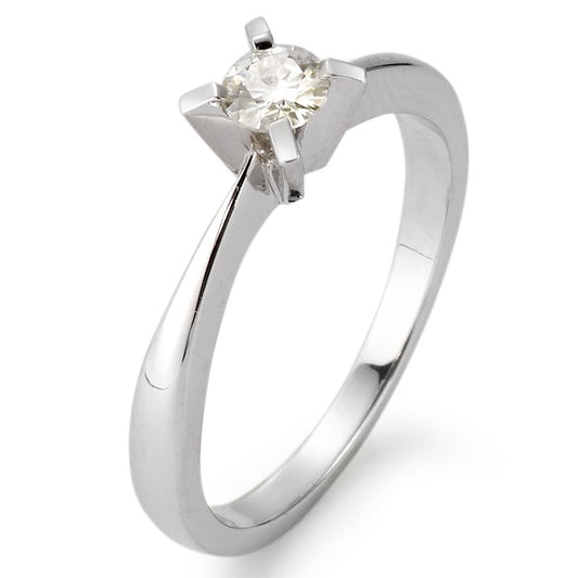 Solitär Ring 750/18 K Weissgold Moissanite rund, 5 mm, Made in Germany