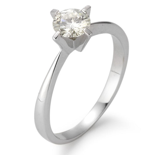 Solitär Ring 750/18 K Weissgold Moissanite, Made in Germany