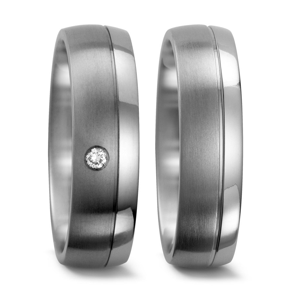 Fingerring Titan Diamant 0.03 ct, w-si
