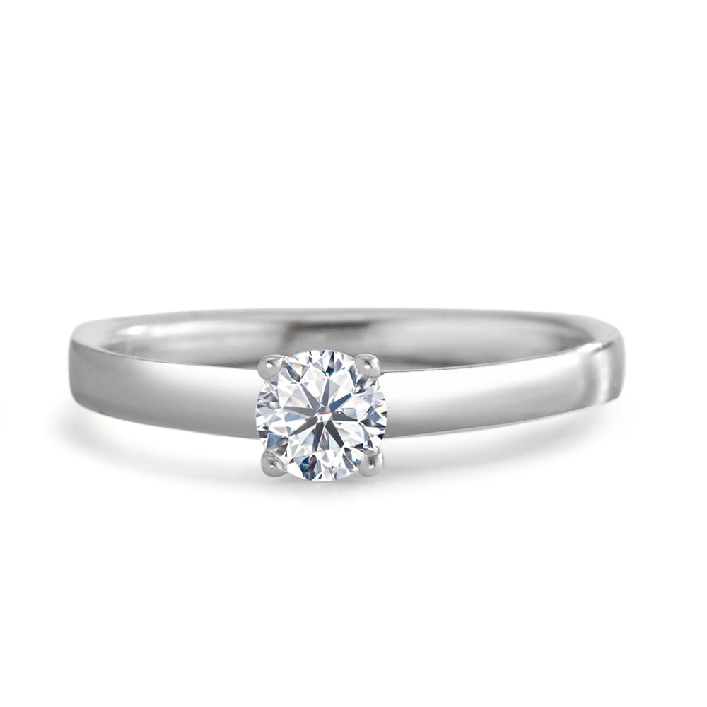 Solitär Ring 375/9 K Weissgold Moissanite 4.5 mm, Made in Germany
