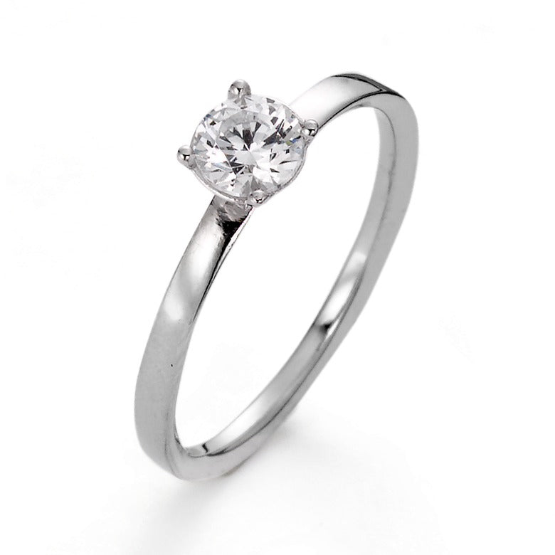 Solitär Ring 375/9 K Weissgold Moissanite 5 mm, Made in Germany