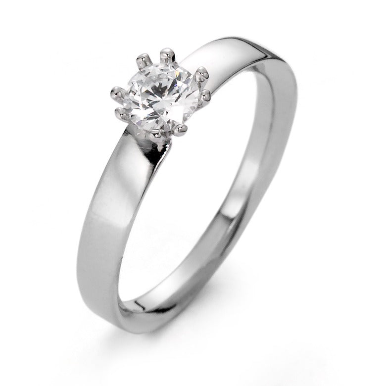 Solitär Ring 375/9 K Weissgold Moissanite, Made in Germany