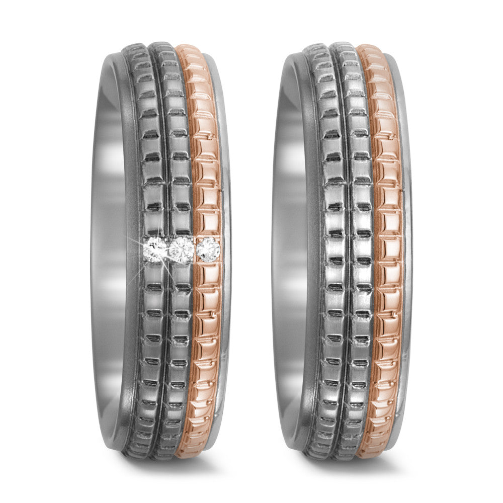 Fingerring Titan, 750/18 K Rotgold, Made in Germany