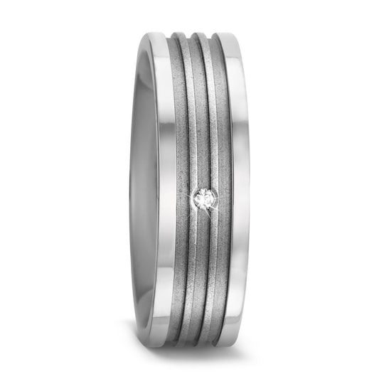 Fingerring Titan Diamant 0.01 ct, w-si, Made in Germany