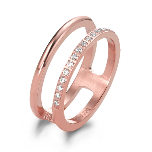 Knöchelring Edelstahl Zirkonia 19 Steine rosé IP beschichtet