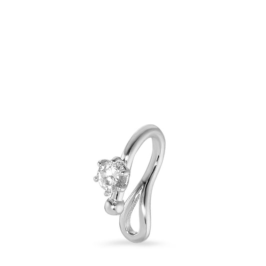 Ohrklemme Bronze Zirkonia weiss rhodiniert