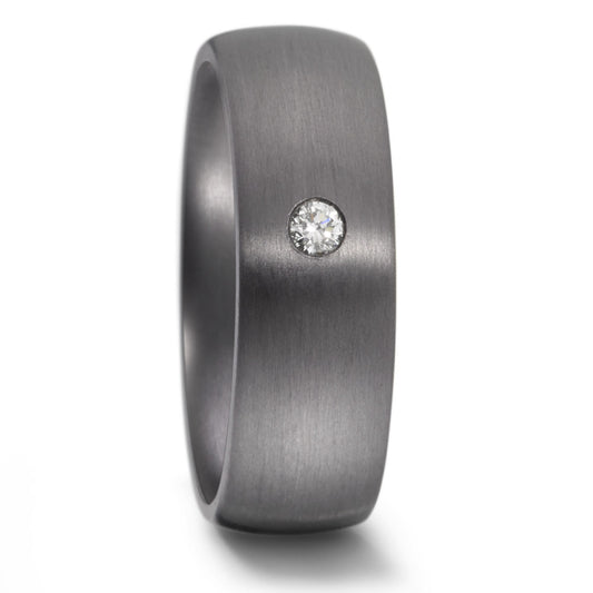Partnerring aus Tantal mit Diamant 0.05 ct und feinmattierter Oberfläche, Made in Germany