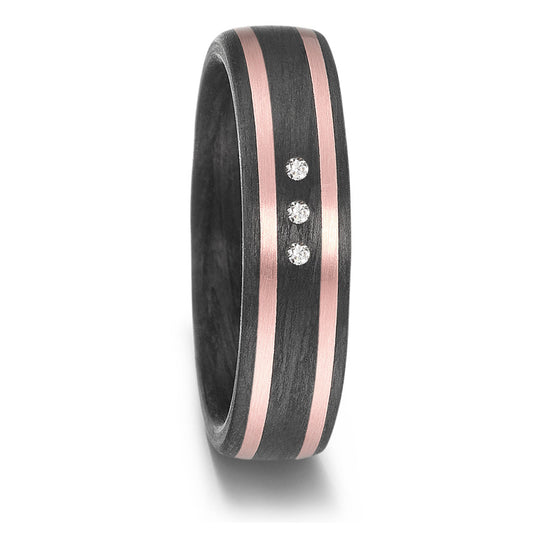 Fingerring 585/14 K Rosegold, Carbon, Made in Germany