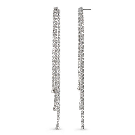 Ohrhänger Metall Zirkonia 11 cm