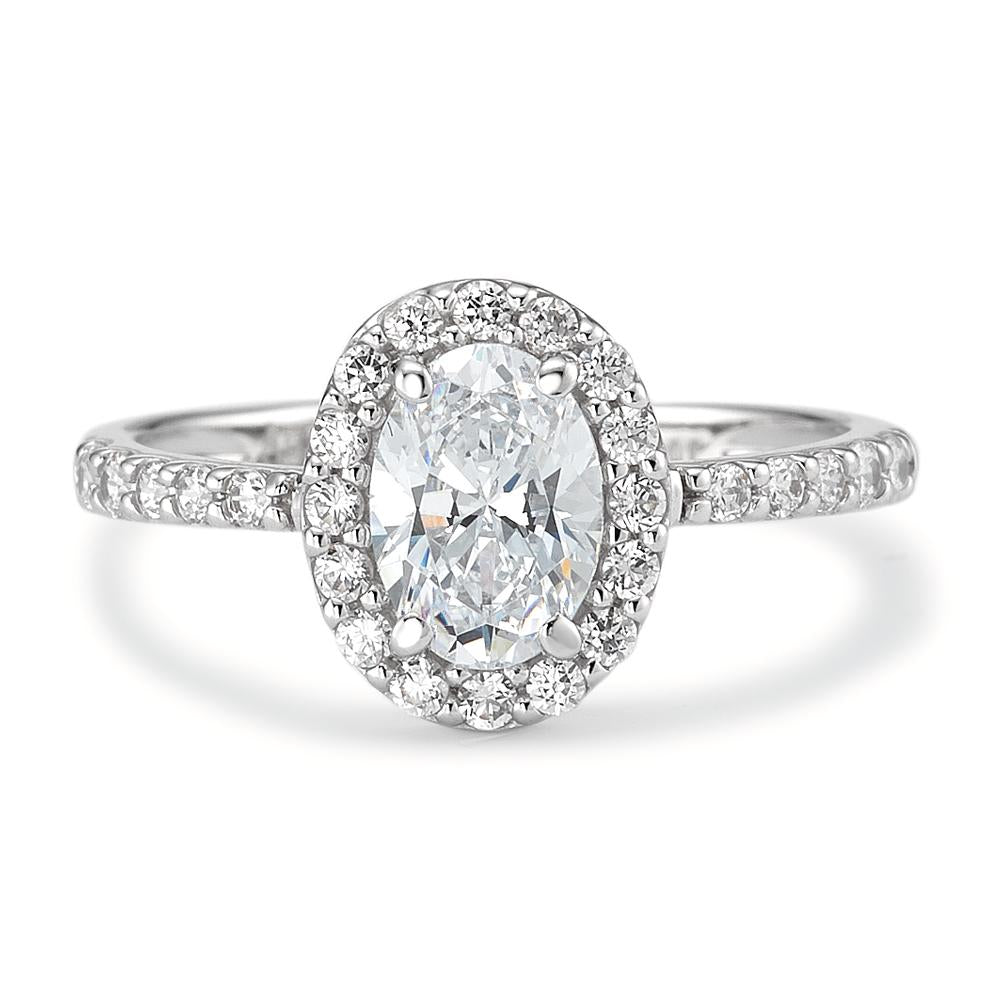Solitär Ring 750/18 K Weissgold Zirkonia, Made in Italy