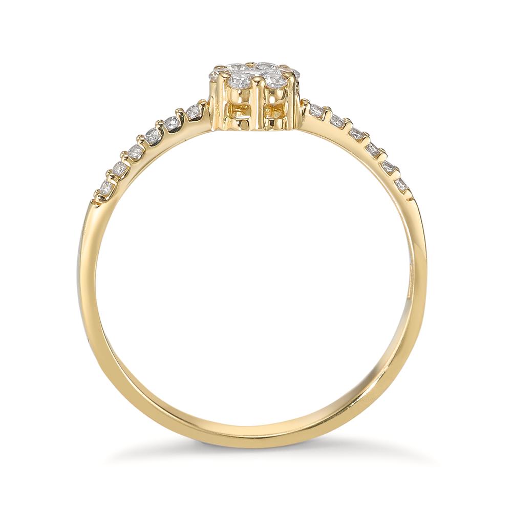 Fingerring 750/18 K Gelbgold Zirkonia, Made in Italy