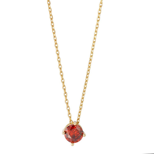 Collier Silber Zirkonia rot gelb vergoldet 42-45 cm verstellbar Ø6 mm