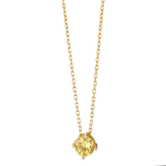Collier Silber Zirkonia gelb gelb vergoldet 42-45 cm verstellbar Ø6 mm