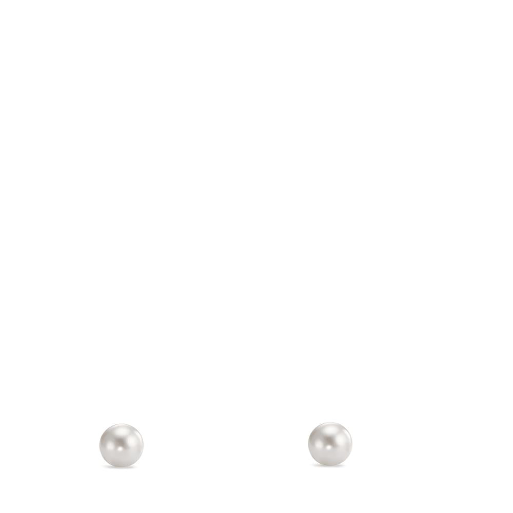 Ohrstecker Silber rhodiniert shining Pearls weiss, 2 Perlen, 3 mm