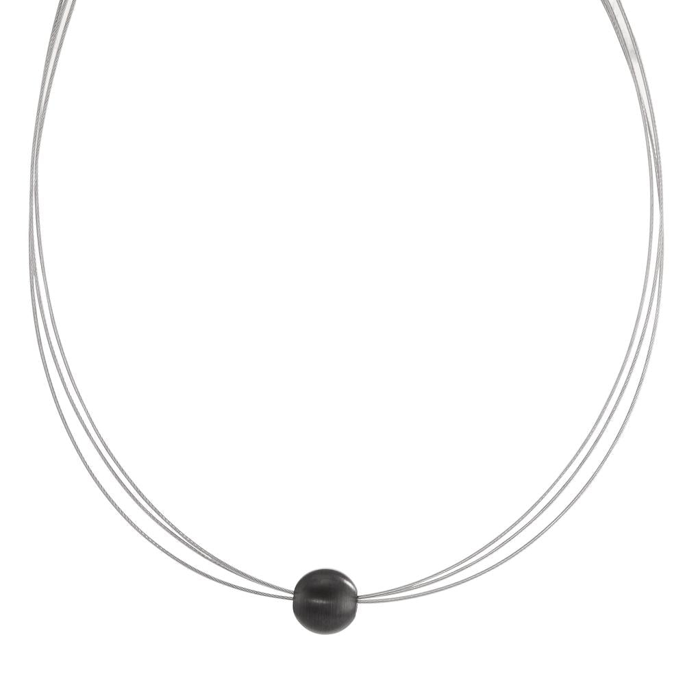 Collier Edelstahl schwarz IP beschichtet 42 cm